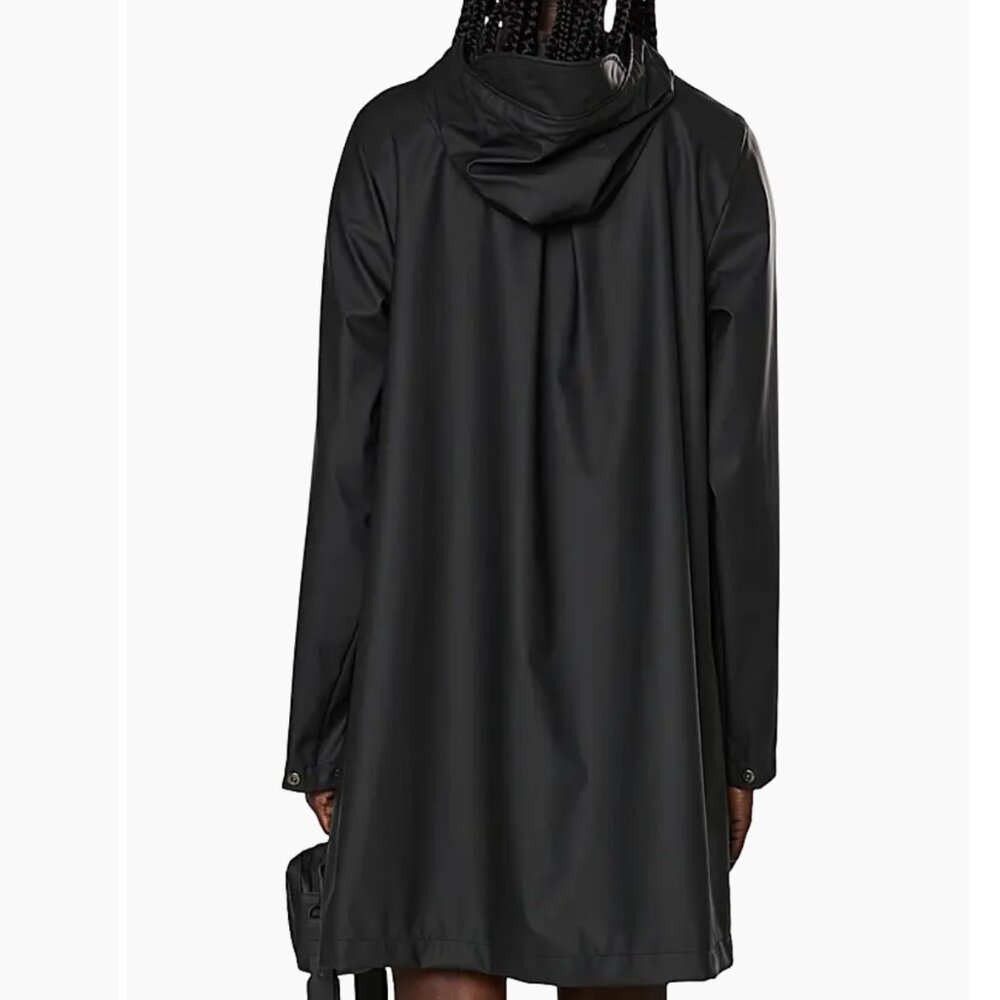 RAINS A-Line Rain Jacket in Black XL - Picture 4 of 16